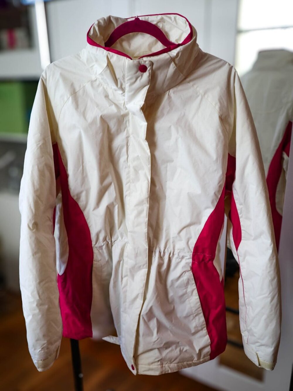 Columbia Ski Jacket Winter Coat Women's Sz XL Puffer Waterproof Hot Pink White